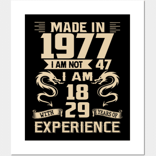 Dragon Made In 1977 I Am Not 47 I Am 18 With 29 Years Of Experience Posters and Art